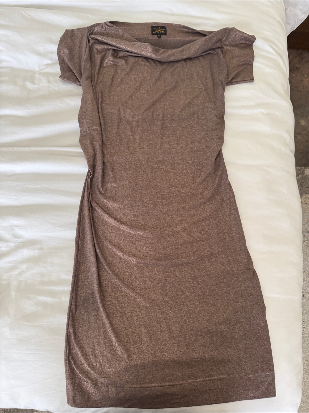 Vivienne Westwood Metallic Taupe Midi Dress